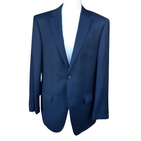 Daniel Hechter Paris 42L Indigo Blue Men's Sport Coat Jacket Blazer - Picture 1 of 10